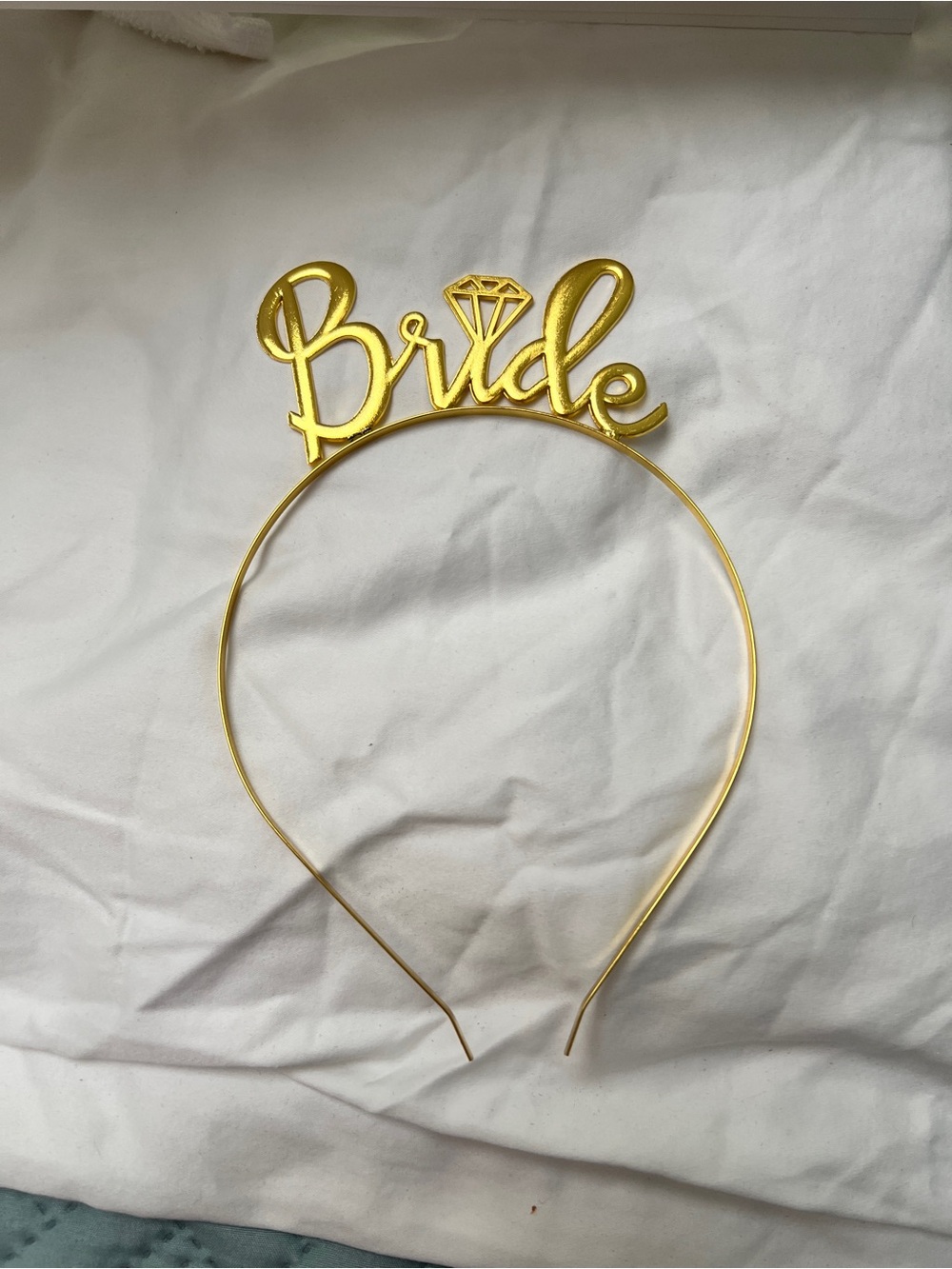 Bride Gold Metal Headband Hair Accessory